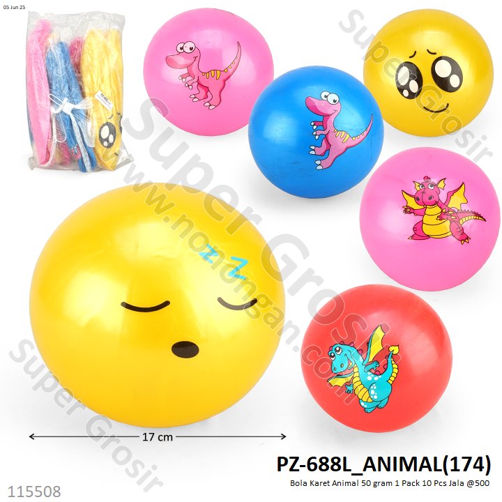 Bola Karet Animal 50 gram 1 Pack 10 Pcs Jala @500
