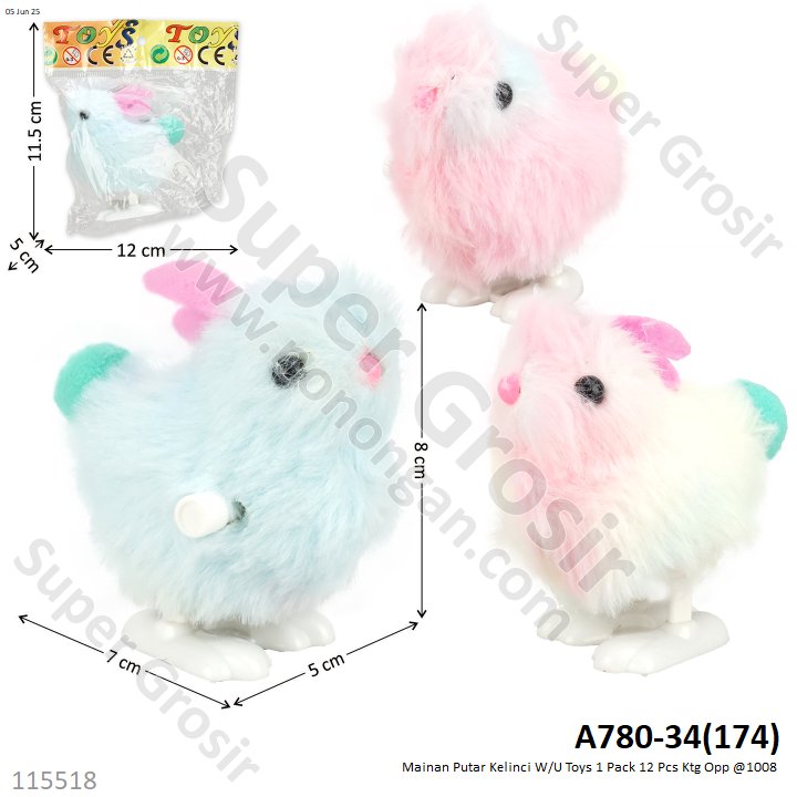 Mainan Putar Kelinci W/U Toys 1 Pack 12 Pcs Ktg Opp @1008