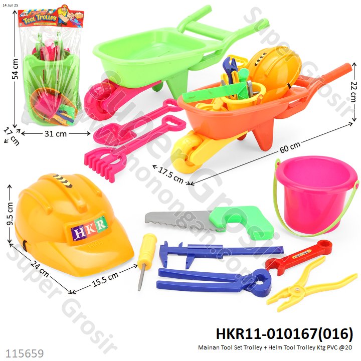 Mainan Tool Set Trolley + Helm Tool Trolley Ktg PVC @20