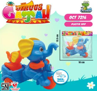 Mainan Tarik Gajah P/S Circus Gajah 1 Inner 96 Pcs Ktg Opp @192