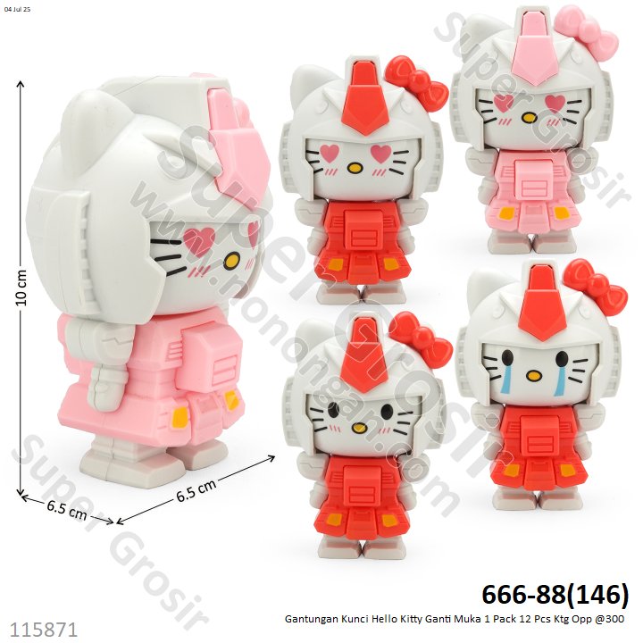 Gantungan Kunci Hello Kitty Ganti Muka 1 Pack 12 Pcs Ktg Opp @300 