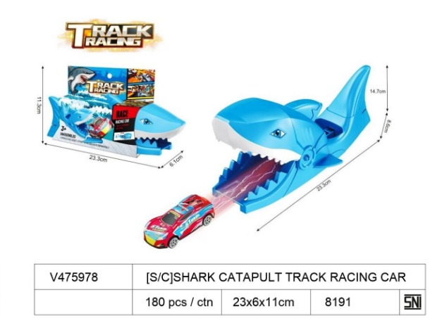Track Mobil Bentuk Hiu P/S + Mobil 1 Pcs Track Racing 1 Inner 90 Pcs Loose Pack @180