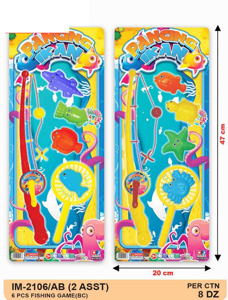 Pancingan Magnet Ikan 4 Pcs + Serok Pancing Ikan 1 Inner 48 Pcs Press @96