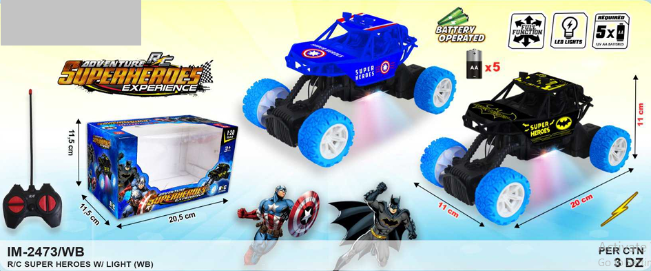 R/C Mobil Jeep Avenger 1:20 Lampu Super Heroes 4 Channel 1 Ikat 2 Pcs 1 Inner 18 Pcs Box Window @36