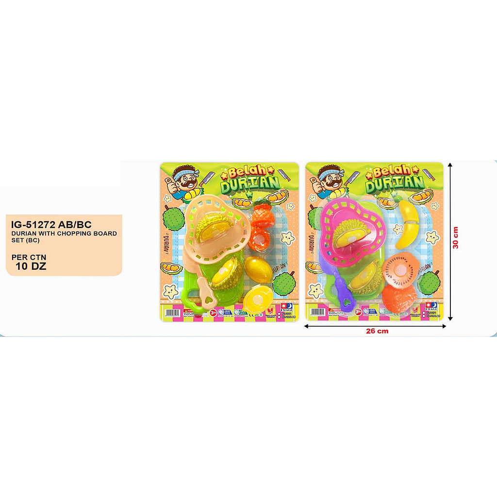 Cooking Set Potong Buah Talenan Belah Durian 1 Inner 60 Pcs Press @120