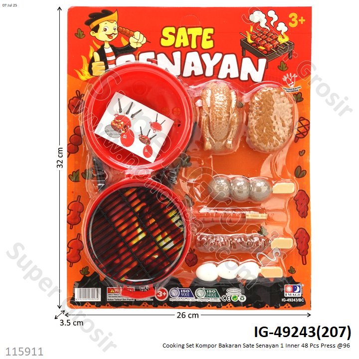 Cooking Set Kompor Bakaran Sate Senayan 1 Inner 48 Pcs Press @96