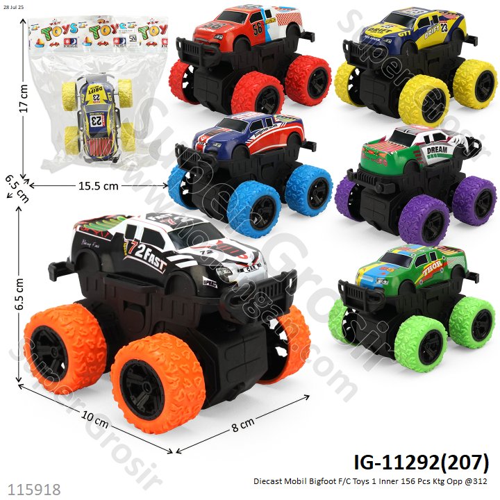 Diecast Mobil Bigfoot F/C Toys 1 Inner 156 Pcs Ktg Opp @312