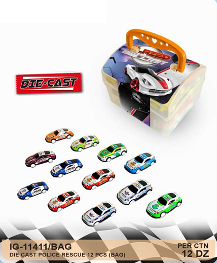 Diecast Koper + Mobil 12 Pcs F/W Police Rescue 1 Inner 72 Pcs Loose Pack @144