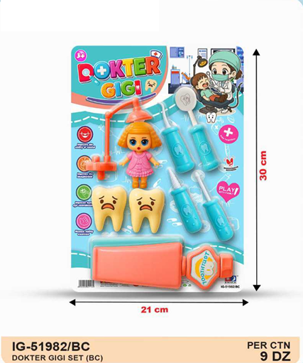 Dokter Set Dokter Gigi + Boneka dan Acc Dokter Gigi 1 Inner 54 Pcs Press @108