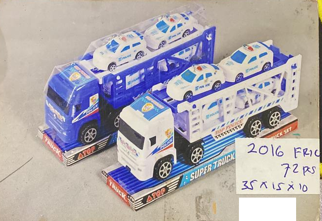 Truk Trailer Polisi F/C Muat Mobil Polisi 4 Pcs Top Police 1 Inner 36 Pcs Box Mika @72