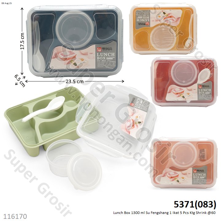 Lunch Box 1300 ml Su Fengshang 1 Ikat 5 Pcs Ktg Shrink @60