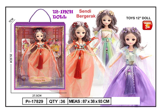 Boneka Barbie Body Padat Lengan Tekuk 12 inch Best Whises 1 Ikat 3 Pcs 1 Inner 18 Pcs Box Window @36