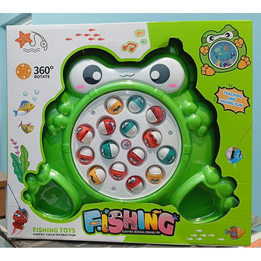 Pancingan Ikan Model Kodok B/O Musik Berputar Fishing Box Window @60