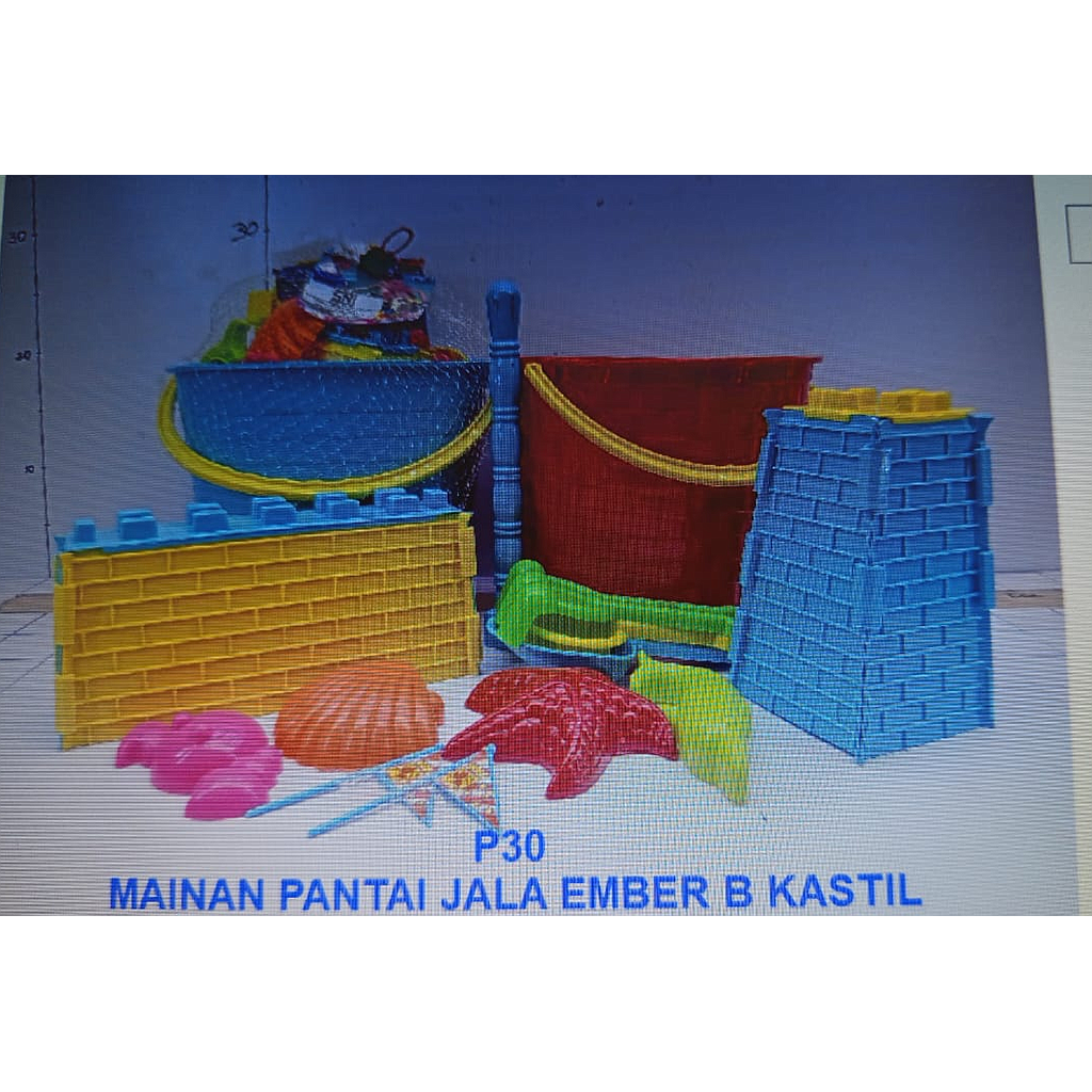 Cetakan Pasir Kastil + Sekop dan Ember Castle Island Jala @24