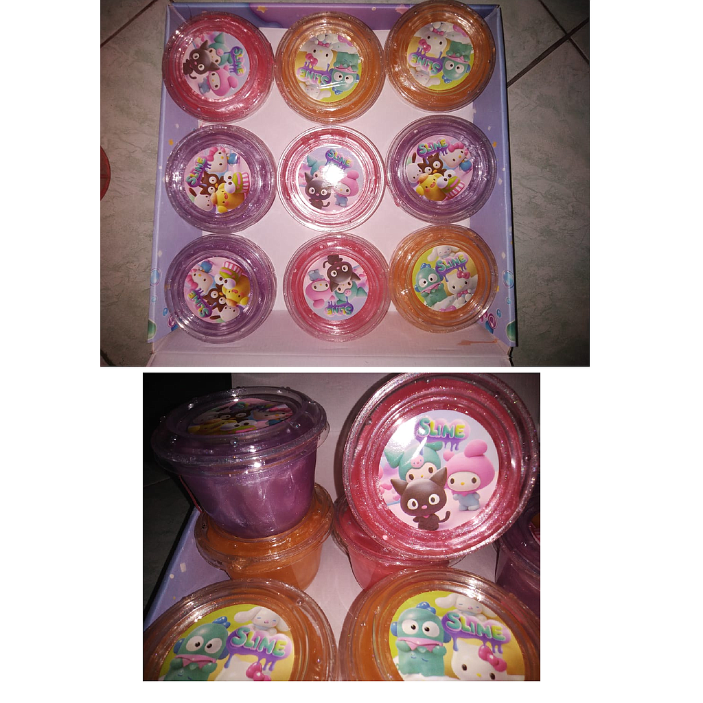 Slime Gambar Karakter Sanrio Slime 1 Box 9 Pcs Cup @108