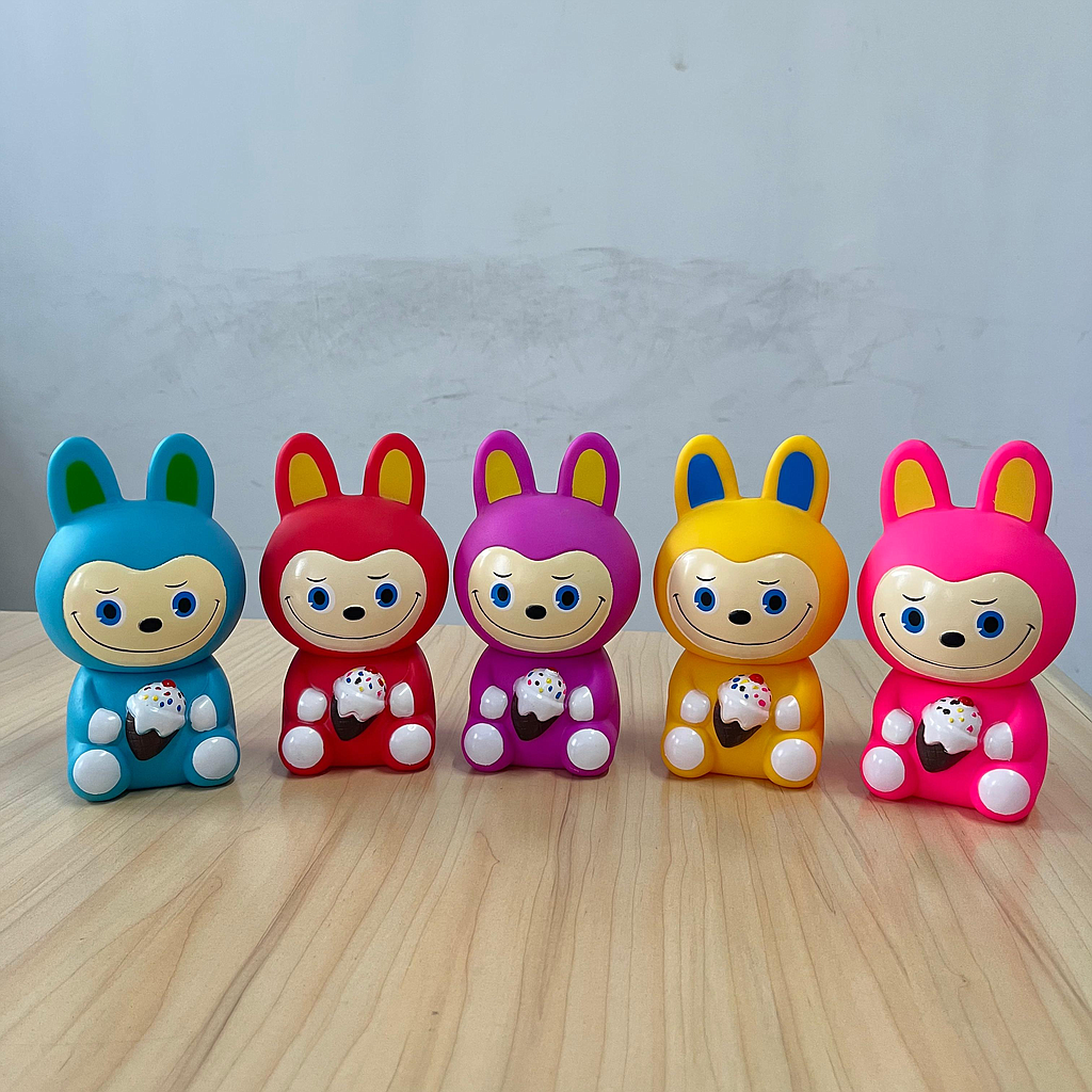 Squeaker Boneka Kelinci Monster Ice Cream Lampu Haha Jala @132
