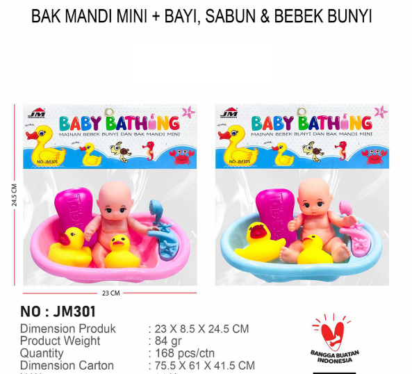 Mainan Baby Bathtub + Boneka Bayi dan Bebek Baby Bathing Ktg PVC @168