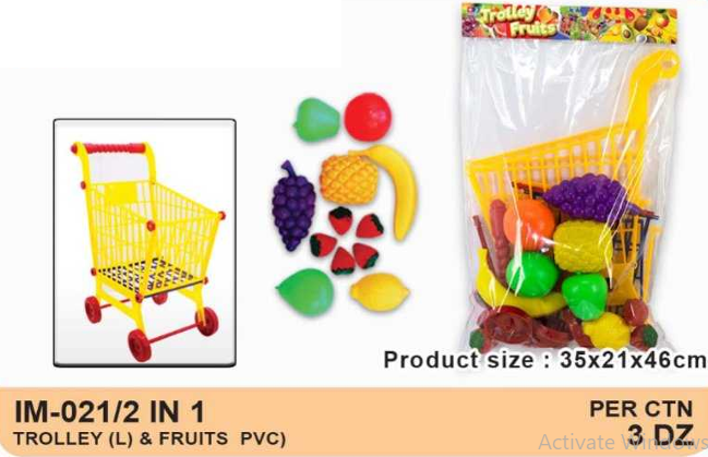 Trolley Belanja Loose Isi Buah Set Trolley Fruits 1 Inner 18 Pcs Ktg PVC @36
