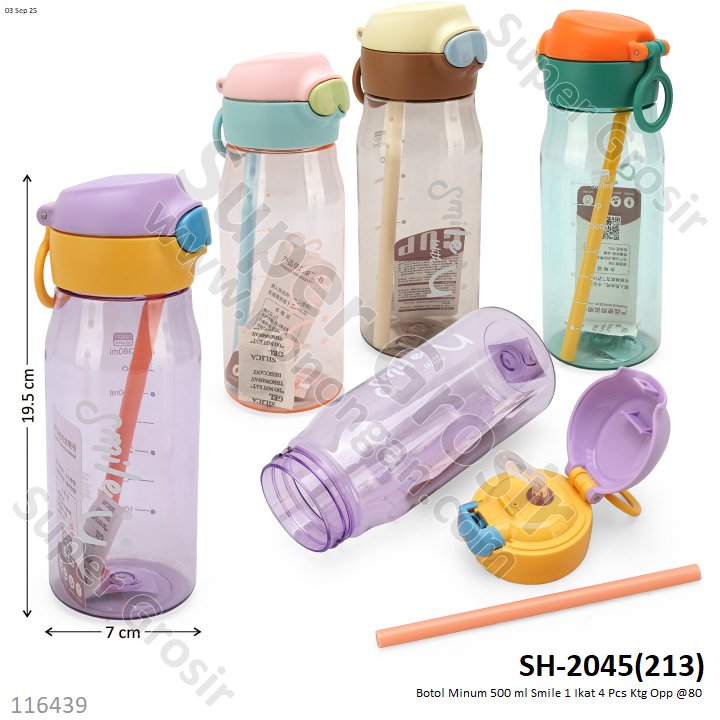 Botol Minum 500 ml Smile 1 Ikat 4 Pcs Ktg Opp @80