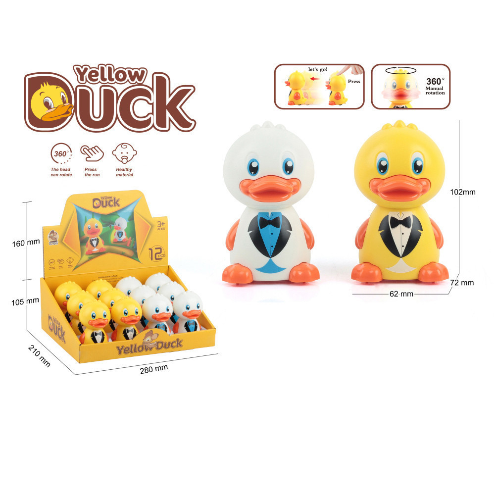 Mainan Press and Go Bebek P/G Yellow Duck 1 Box 12 Pcs Loose Pack @288