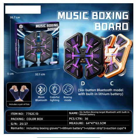 Game Toys Tinju B/O + Kabel Charge dan Deker Suara Musik Lampu Music Boxing Target Box @36