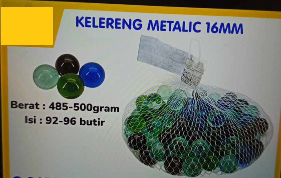 Kelereng Polos Metalik 16 mm 500 gr Jala @50
