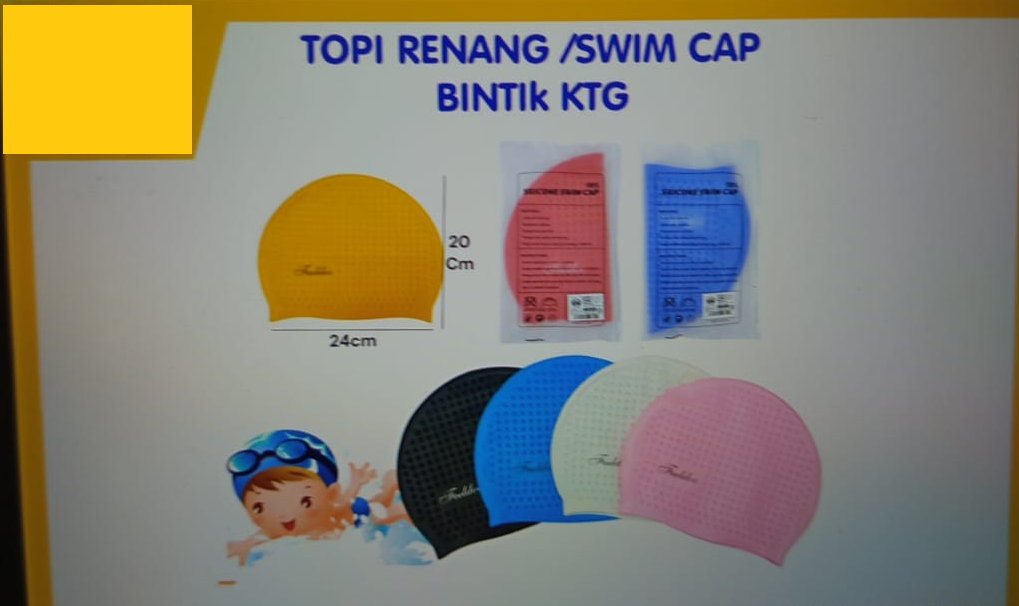 Topi Renang Bintik Feeldoo Silicone Swim Cap Ziplock Pouch @200