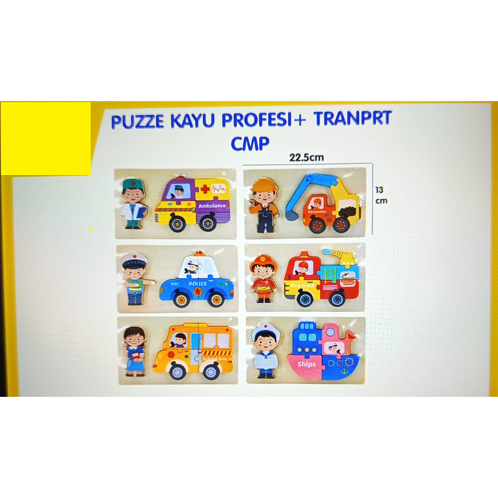 Puzzle Block Kayu Profesi + Kendaraan Ktg Shrink @140 