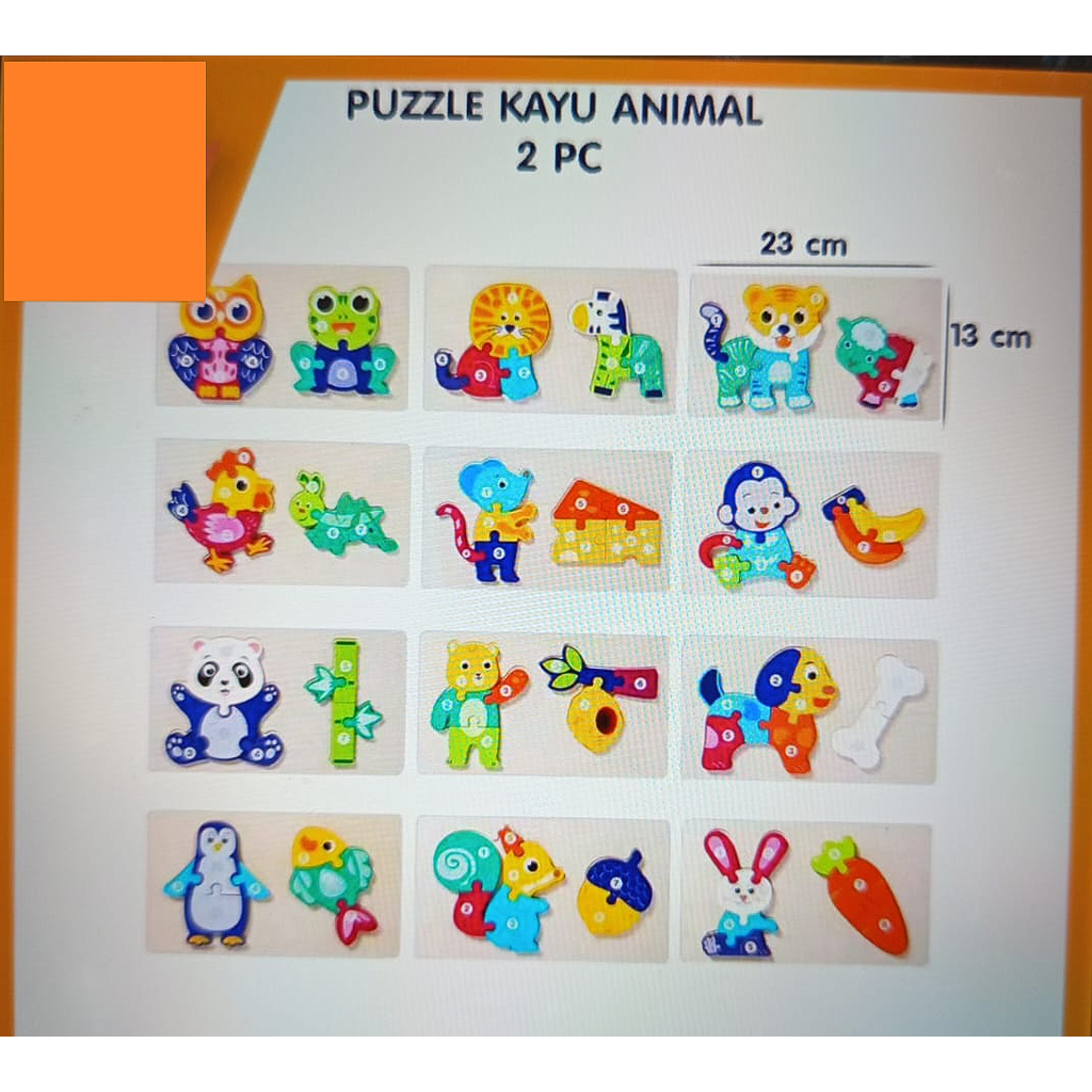 Puzzle Block Kayu Animal 2 Pcs Ktg Shrink @168
