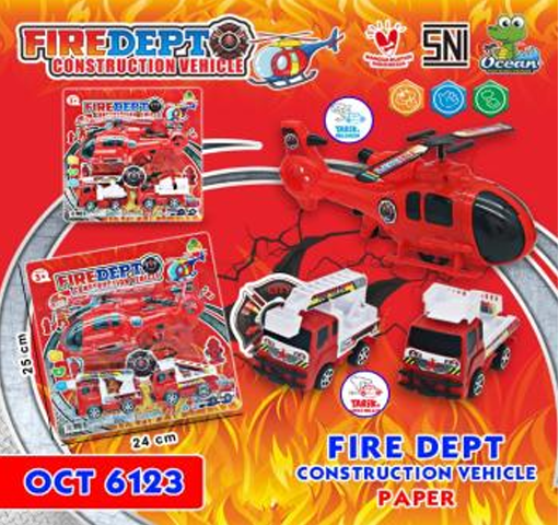 Kendaraan Damkar Helikopter P/S + Truk Damkar 2 Pcs P/B Fire Dept Press @128
