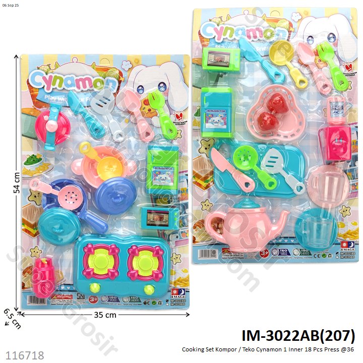 Cooking Set Kompor / Teko Cynamon 1 Inner 18 Pcs Press @36