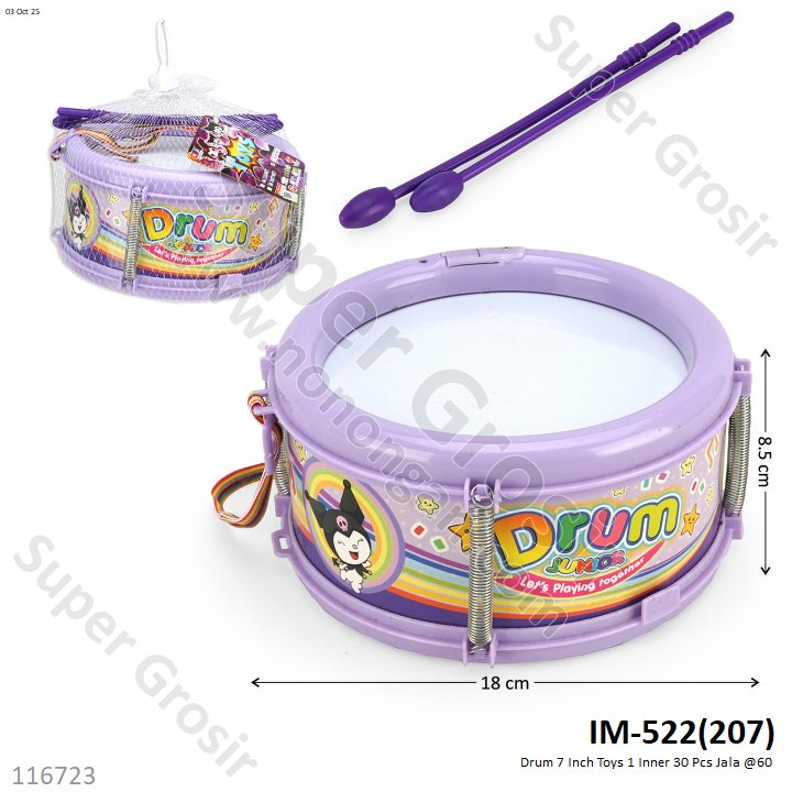 Drum 7 Inch Toys 1 Inner 30 Pcs Jala @60