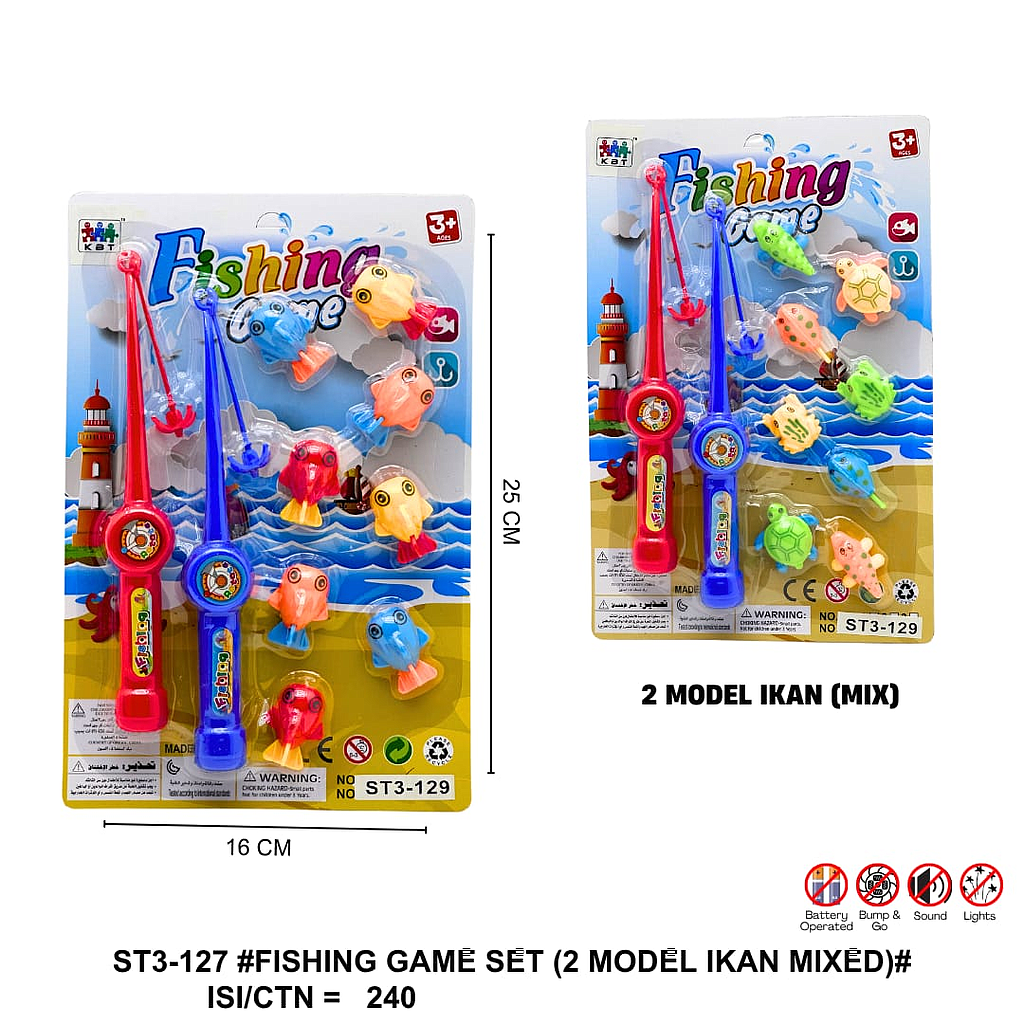 Pancingan Ikan 2 Joran 8 Ikan Fishing Game 1 Inner 120 Pcs Press @240