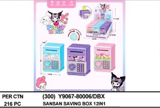 Mainan Brankas Sanrio Piggy Bank 1 Box 12 Pcs 1 Inner 108 Pcs Loose Pack @1