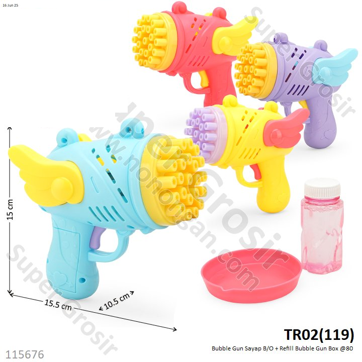 Bubble Gun Sayap B/O + Refill Bubble Toys Ktg Opp @120