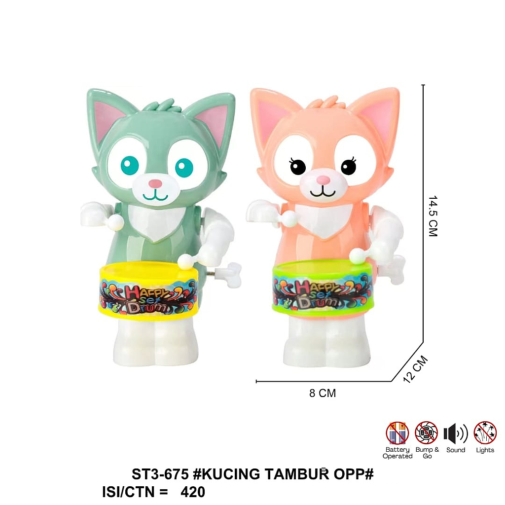 Mainan Tambur Karakter W/U Toys 1 Pack 12 Pcs 1 Inner 210 Ktg Opp @420