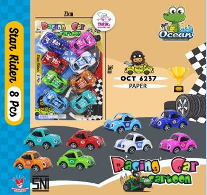 Mobil VW Kodok 8 Pcs P/B Racing Car Cartoon Press @80