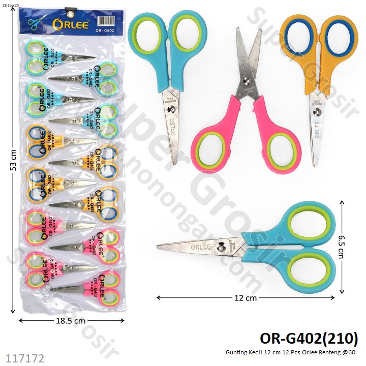 Gunting Kecil 12 cm 12 Pcs Orlee Renteng @60 