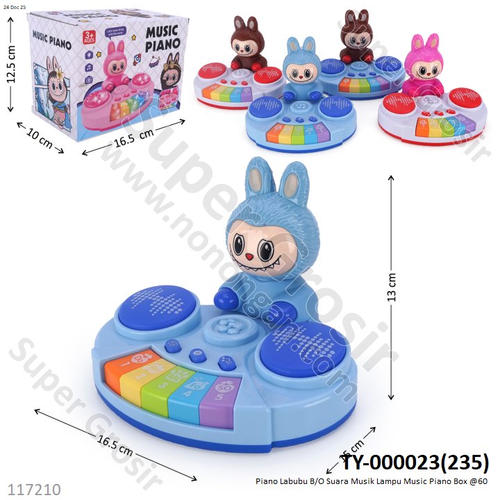 Piano Labubu B/O Suara Musik Lampu Music Piano Box @60