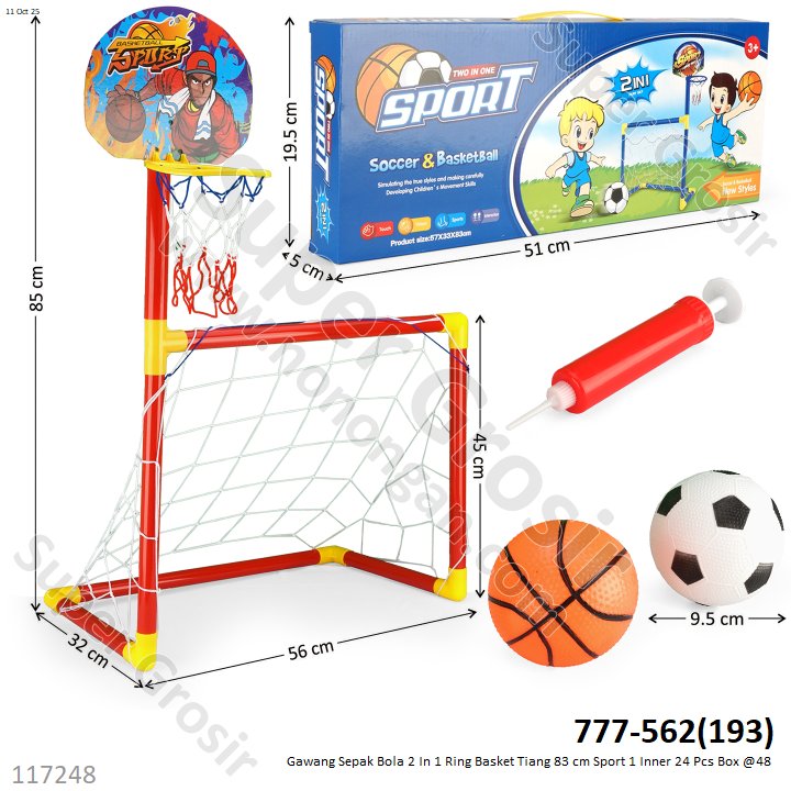 Gawang Sepak Bola 2 In 1 Ring Basket Tiang 83 cm Sport 1 Inner 24 Pcs Box @48