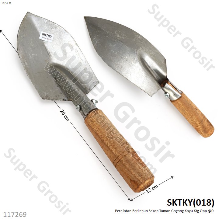 Peralatan Berkebun Sekop Taman Gagang Kayu Ktg Opp @0