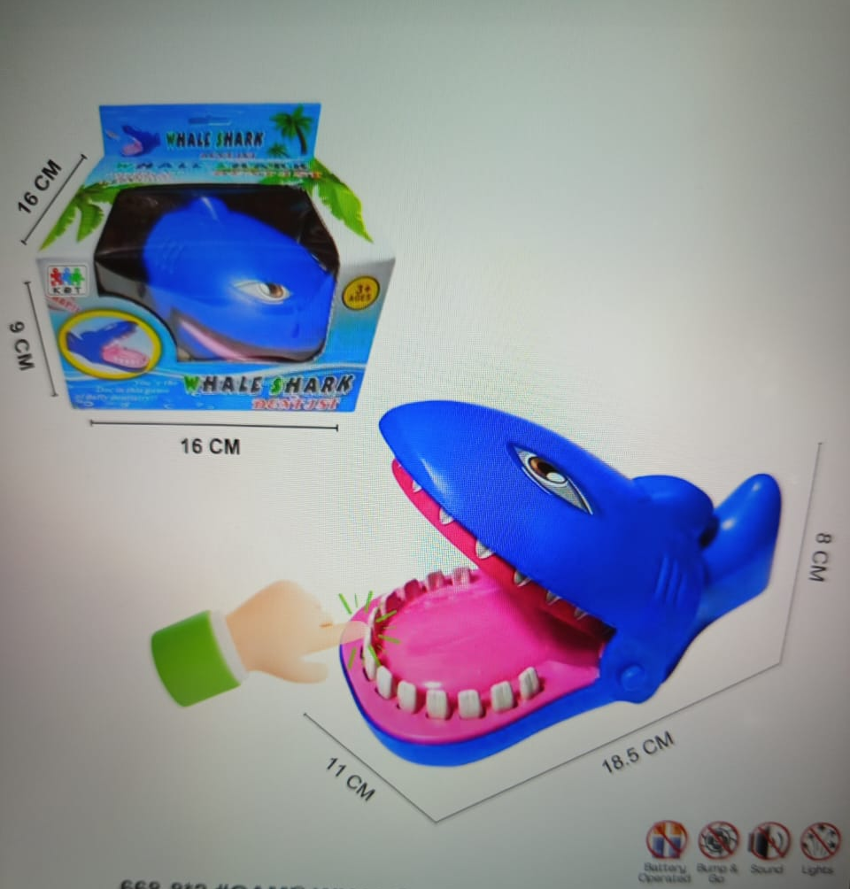 Game Toys Buaya Gigit Hiu Whale Shark Dentist 1 Inner 36 Pcs Box Window @72