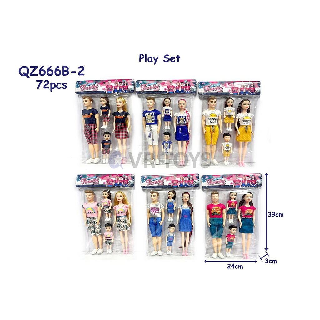 Boneka Barbie Set Keluarga Body Padat A Happy Family 1 Ikat 6 Pcs 1 Inner 36 Pcs Ktg PVC @72