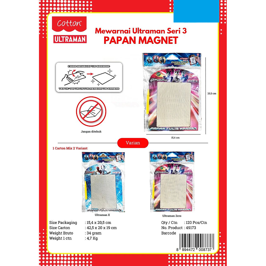 Papan Tulis Magnet Ultraman Seri 3 Ktg Opp @120