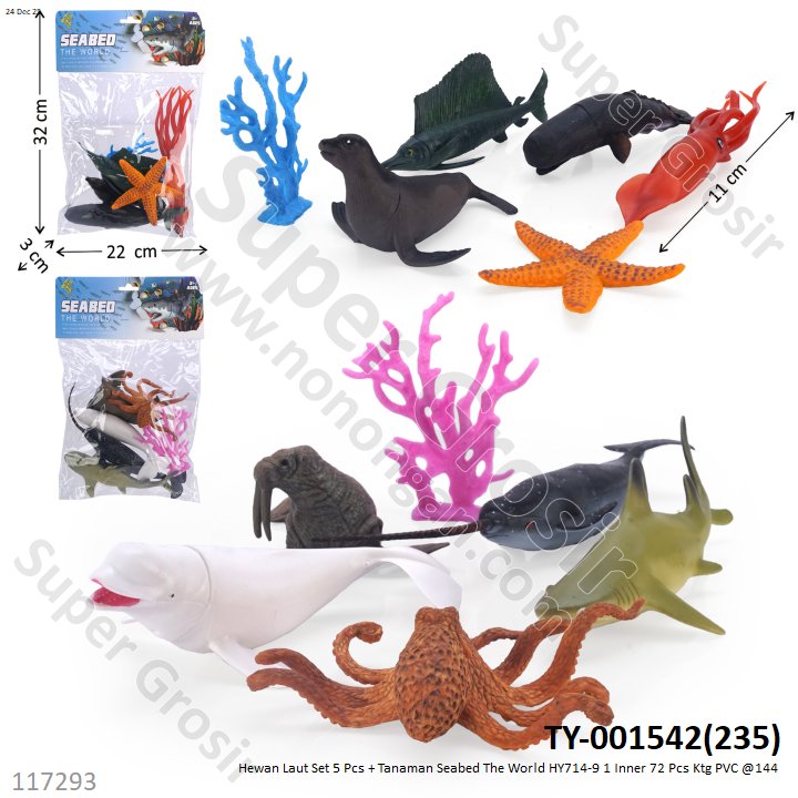 Hewan Laut Set 5 Pcs + Tanaman Seabed The World HY714-9 1 Inner 72 Pcs Ktg PVC @144