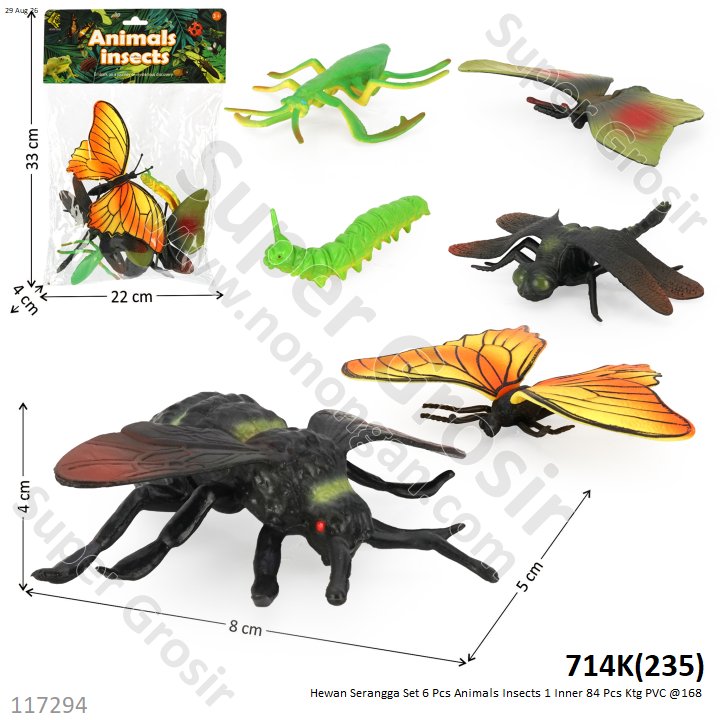 Hewan Serangga Set 6 Pcs Animals Insects 1 Inner 84 Pcs Ktg PVC @168