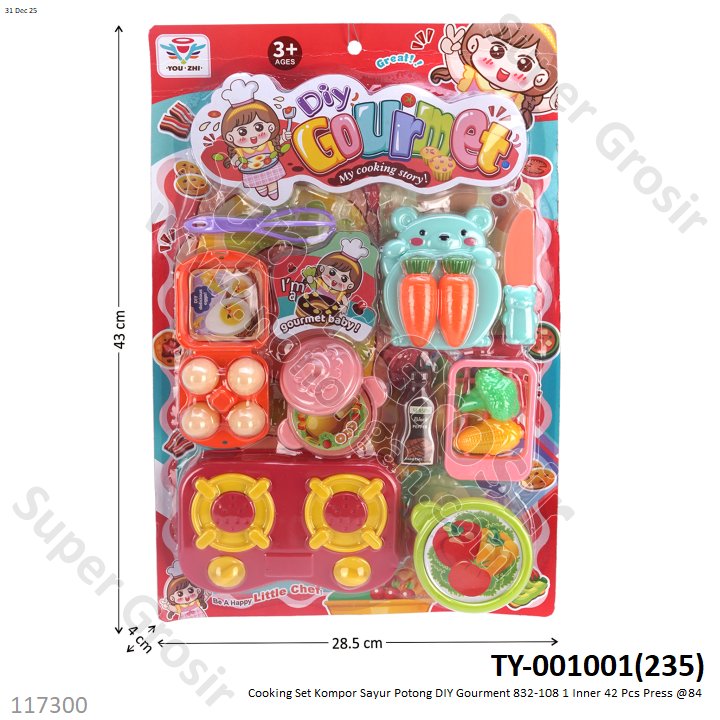 Cooking Set Kompor Sayur Potong DIY Gourment 832-108 1 Inner 42 Pcs Press @84