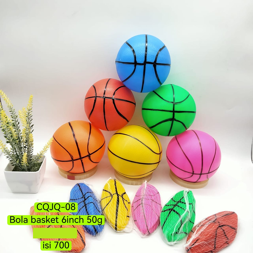 Bola Basket Karet 6 Inch 1 Pack 10 Pcs Jala @700