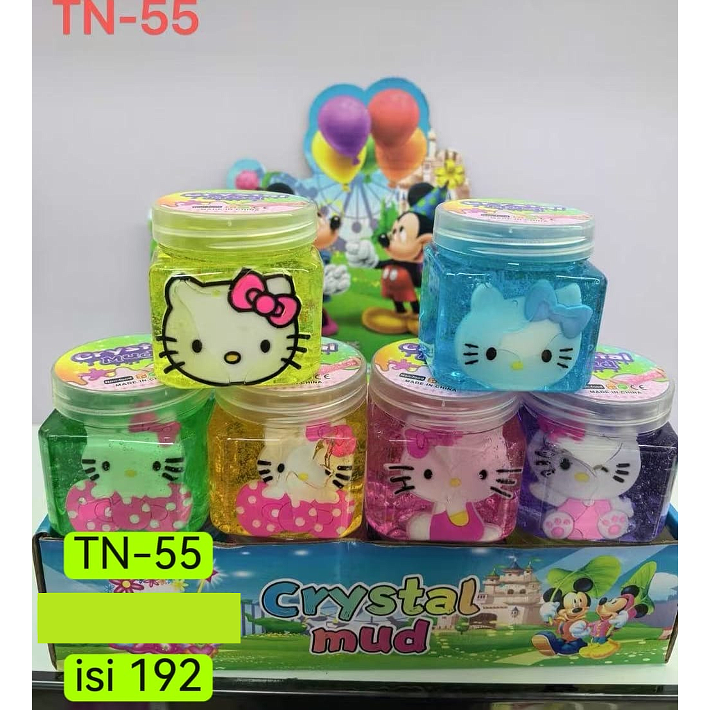 Slime Botol Kotak Isi Hello Kitty Crystal Mud 1 Box 12 Pcs Botol @192