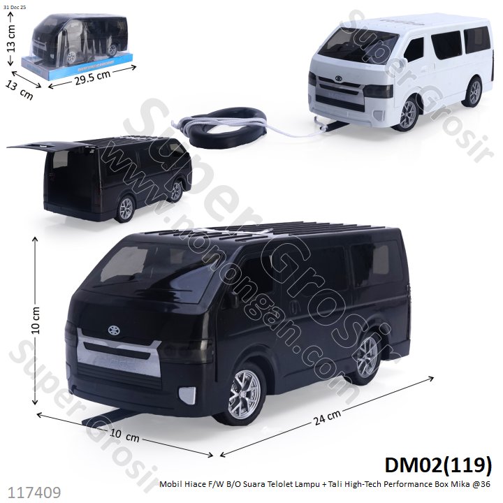 Mobil Hiace F/W B/O Suara Telolet Lampu + Tali High-Tech Performance Box Mika @36